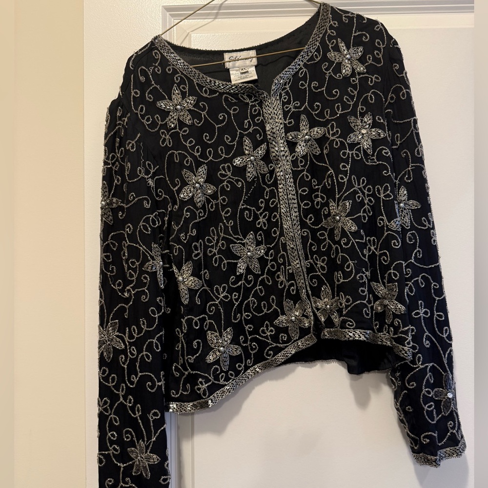 Black and Silver Beaded Jacket